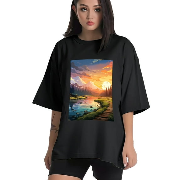 Plus Size Shirt for Women Black Tops for Women Oversized Short Sleeves Shirt for Women T Shirt Crewneck Shirt for Women XL