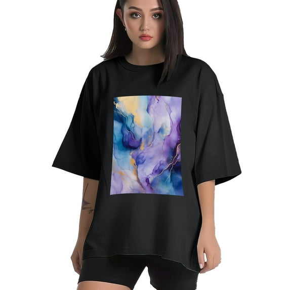 Plus Size Shirt for Women Black Tops for Women Oversized Short Sleeves Shirt for Women Tulip Flowers T Shirt Crewneck Shirt for Women XL