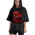thumbnail image 1 of Plus Size Shirt for Women Black Tops for Women Oversized Short Sleeves Shirt for Women Valentine's Day (49) T Shirt Crewneck Shirt for Women 3XL, 1 of 5