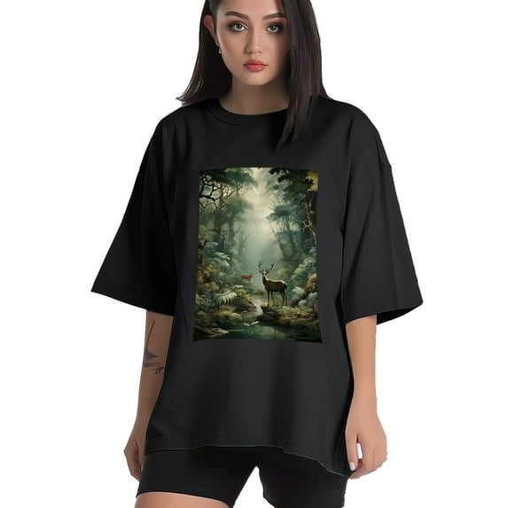 Plus Size Shirt for Women Black Tops for Women Oversized Short Sleeves Shirt for Women Valleys 3 T Shirt Crewneck Shirt for Women 3XL
