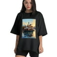 thumbnail image 1 of Plus Size Shirt for Women Black Tops for Women Short Sleeves Shirt for Women Belle Louisville Riverboat1 T Shirt Crewneck Shirt for Women 5XL, 1 of 5