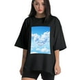 thumbnail image 1 of Plus Size Shirt for Women Black Tops for Women Short Sleeves Shirt for Women Blue Sky1 T Shirt Crewneck Shirt for Women XS, 1 of 5