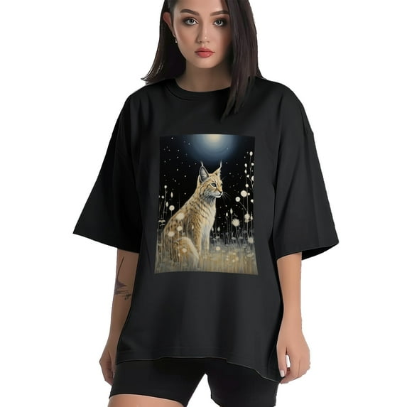 Plus Size Shirt for Women Black Tops for Women Short Sleeves Shirt for Women Bobcat 1 T Shirt Crewneck Shirt for Women 5XL