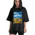 thumbnail image 1 of Plus Size Shirt for Women Black Tops for Women Short Sleeves Shirt for Women Bright Blue Sky.2 T Shirt Crewneck Shirt for Women 2XL, 1 of 5