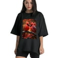 thumbnail image 1 of Plus Size Shirt for Women Black Tops for Women Short Sleeves Shirt for Women Cardinal 2 T Shirt Crewneck Shirt for Women 4XL, 1 of 5