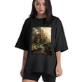 thumbnail image 1 of Plus Size Shirt for Women Black Tops for Women Short Sleeves Shirt for Women Castle T Shirt Oversized Shirt for Women S, 1 of 5