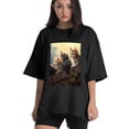 thumbnail image 1 of Plus Size Shirt for Women Black Tops for Women Short Sleeves Shirt for Women Cats T Shirt Crewneck Shirt for Women XL, 1 of 5