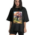 thumbnail image 1 of Plus Size Shirt for Women Black Tops for Women Short Sleeves Shirt for Women Colorful Tree1 T Shirt Oversized Shirt for Women S, 1 of 5