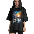 thumbnail image 1 of Plus Size Shirt for Women Black Tops for Women Short Sleeves Shirt for Women Colorful Winter2 T Shirt Crewneck Shirt for Women 4XL, 1 of 5