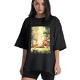 thumbnail image 1 of Plus Size Shirt for Women Black Tops for Women Short Sleeves Shirt for Women Cute Rabbit6 T Shirt Crewneck Shirt for Women XS, 1 of 5