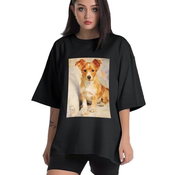 Plus Size Shirt for Women Black Tops for Women Short Sleeves Shirt for Women Dog T Shirt Oversized Shirt for Women S