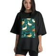 thumbnail image 1 of Plus Size Shirt for Women Black Tops for Women Short Sleeves Shirt for Women Duck T Shirt Oversized Shirt for Women S, 1 of 5
