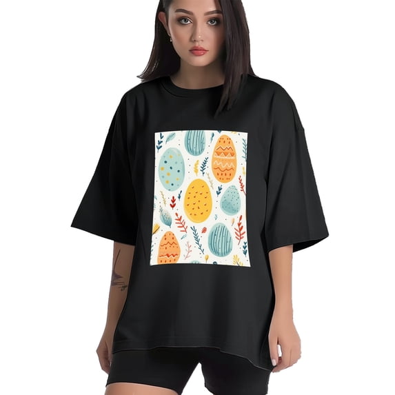 Plus Size Shirt for Women Black Tops for Women Short Sleeves Shirt for Women Easter 247 T Shirt Crewneck Shirt for Women 2XL