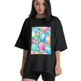 thumbnail image 1 of Plus Size Shirt for Women Black Tops for Women Short Sleeves Shirt for Women Easter 251 T Shirt Crewneck Shirt for Women 4XL, 1 of 5