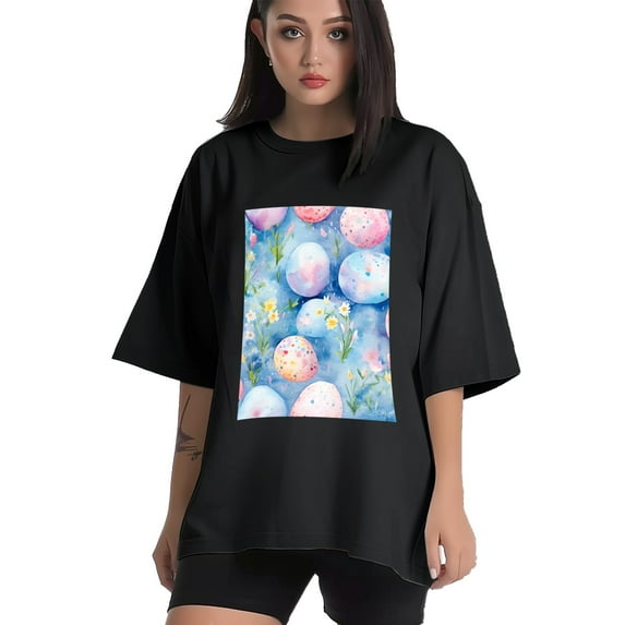 Plus Size Shirt for Women Black Tops for Women Short Sleeves Shirt for Women Easter 253 T Shirt Crewneck Shirt for Women XL