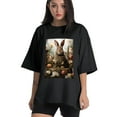 thumbnail image 1 of Plus Size Shirt for Women Black Tops for Women Short Sleeves Shirt for Women Easter T Shirt Crewneck Shirt for Women XL, 1 of 5