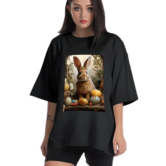 Plus Size Shirt for Women Black Tops for Women Short Sleeves Shirt for Women Easter T Shirt Oversized Shirt for Women S