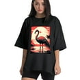 thumbnail image 1 of Plus Size Shirt for Women Black Tops for Women Short Sleeves Shirt for Women Flamingo1 T Shirt Crewneck Shirt for Women XS, 1 of 5