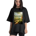 thumbnail image 1 of Plus Size Shirt for Women Black Tops for Women Short Sleeves Shirt for Women Flower Room T Shirt Crewneck Shirt for Women XS, 1 of 5