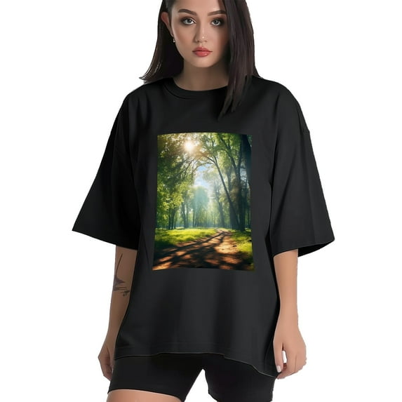 Plus Size Shirt for Women Black Tops for Women Short Sleeves Shirt for Women Forest5 T Shirt Crewneck Shirt for Women XL