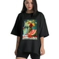 thumbnail image 1 of Plus Size Shirt for Women Black Tops for Women Short Sleeves Shirt for Women Fruit T Shirt Crewneck Shirt for Women 5XL, 1 of 5
