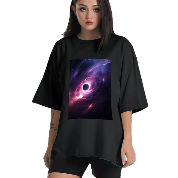 Plus Size Shirt for Women Black Tops for Women Short Sleeves Shirt for Women Galaxy T Shirt Crewneck Shirt for Women XS