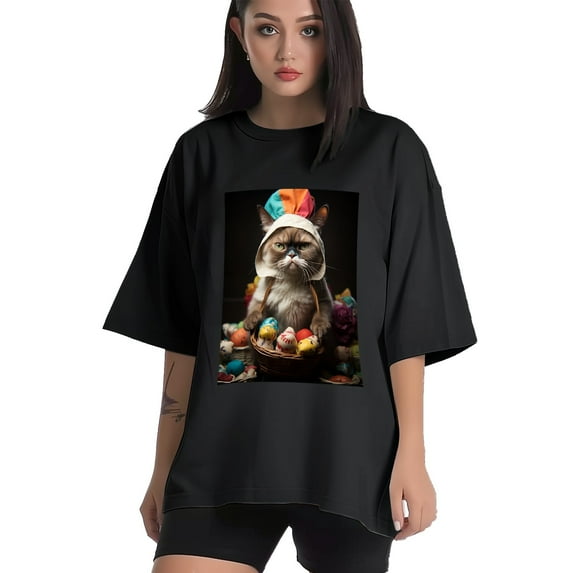 Plus Size Shirt for Women Black Tops for Women Short Sleeves Shirt for Women Grumpy Cat (1) T Shirt Crewneck Shirt for Women XL
