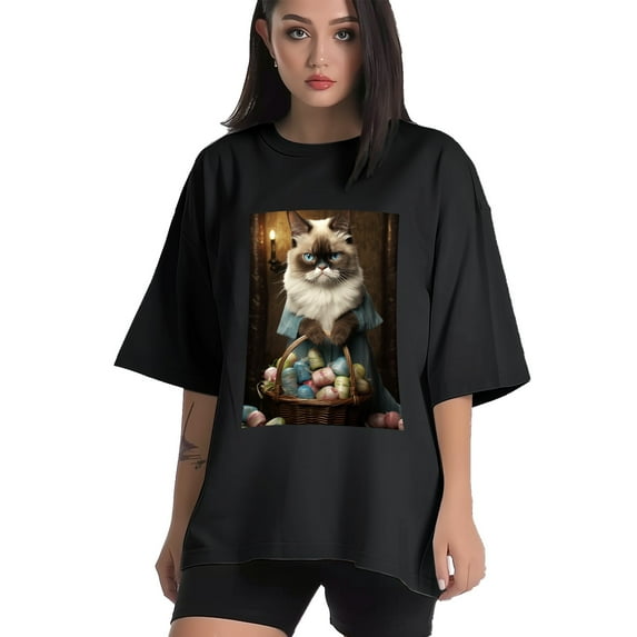 Plus Size Shirt for Women Black Tops for Women Short Sleeves Shirt for Women Grumpy Cat (2) T Shirt Crewneck Shirt for Women S