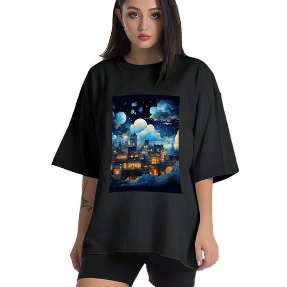 Plus Size Shirt for Women Black Tops for Women Short Sleeves Shirt for Women Home In The Clouds 2 T Shirt Crewneck Shirt for Women 4XL