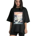 thumbnail image 1 of Plus Size Shirt for Women Black Tops for Women Short Sleeves Shirt for Women Landscape5 T Shirt Crewneck Shirt for Women XL, 1 of 5