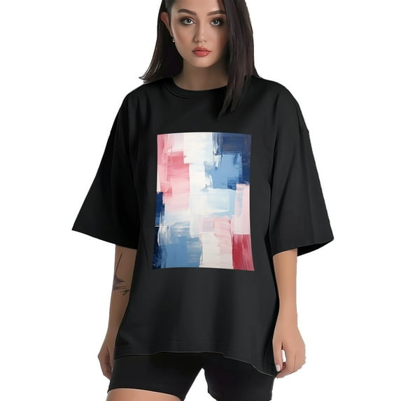 Plus Size Shirt for Women Black Tops for Women Short Sleeves Shirt for Women Modern Simplicity 6 T Shirt Oversized Shirt for Women S