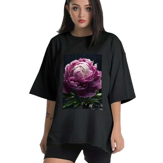 Plus Size Shirt for Women Black Tops for Women Short Sleeves Shirt for Women Mountain T Shirt Crewneck Shirt for Women XL