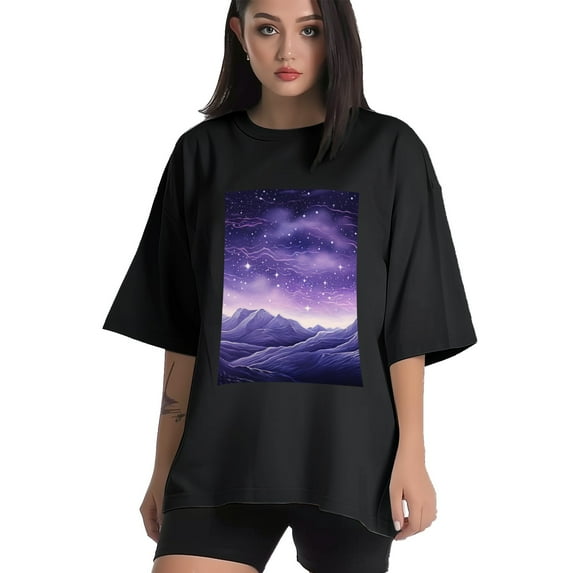 Plus Size Shirt for Women Black Tops for Women Short Sleeves Shirt for Women Mountain T Shirt Crewneck Shirt for Women XL