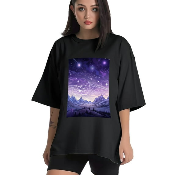 Plus Size Shirt for Women Black Tops for Women Short Sleeves Shirt for Women Mountain T Shirt Crewneck Shirt for Women XS