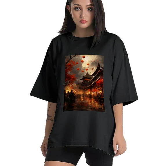 Plus Size Shirt for Women Black Tops for Women Short Sleeves Shirt for Women New Year T Shirt Crewneck Shirt for Women XL