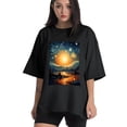 thumbnail image 1 of Plus Size Shirt for Women Black Tops for Women Short Sleeves Shirt for Women Night Sky T Shirt Crewneck Shirt for Women XS, 1 of 5