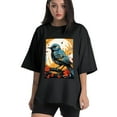 thumbnail image 1 of Plus Size Shirt for Women Black Tops for Women Short Sleeves Shirt for Women Ohio Bird T Shirt Crewneck Shirt for Women XL, 1 of 5