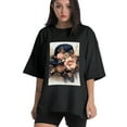 thumbnail image 1 of Plus Size Shirt for Women Black Tops for Women Short Sleeves Shirt for Women Opulent Romantic Hat T Shirt Crewneck Shirt for Women XL, 1 of 5