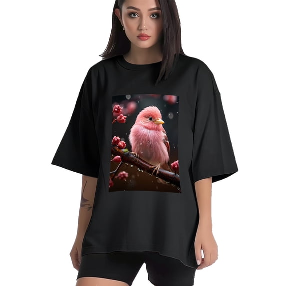 Plus Size Shirt for Women Black Tops for Women Short Sleeves Shirt for Women Red-Browed Bird 10 T Shirt Crewneck Shirt for Women XL