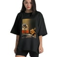 thumbnail image 1 of Plus Size Shirt for Women Black Tops for Women Short Sleeves Shirt for Women Red-Browed Bird 19 T Shirt Crewneck Shirt for Women 5XL, 1 of 5