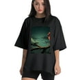 thumbnail image 1 of Plus Size Shirt for Women Black Tops for Women Short Sleeves Shirt for Women Red-Browed Bird Green 3 T Shirt Oversized Shirt for Women S, 1 of 5