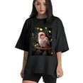thumbnail image 1 of Plus Size Shirt for Women Black Tops for Women Short Sleeves Shirt for Women Red-Browed Bird Pink 1 T Shirt Crewneck Shirt for Women 4XL, 1 of 5