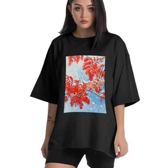 Plus Size Shirt for Women Black Tops for Women Short Sleeves Shirt for Women Red Sumac2 T Shirt Oversized Shirt for Women S