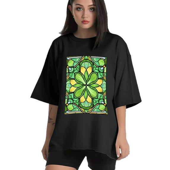 Plus Size Shirt for Women Black Tops for Women Short Sleeves Shirt for Women ST Patrick T Shirt Crewneck Shirt for Women 3XL