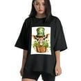 thumbnail image 1 of Plus Size Shirt for Women Black Tops for Women Short Sleeves Shirt for Women ST Patrick T Shirt Crewneck Shirt for Women 4XL, 1 of 5