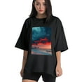 thumbnail image 1 of Plus Size Shirt for Women Black Tops for Women Short Sleeves Shirt for Women Sandy Shore 1 T Shirt Crewneck Shirt for Women XL, 1 of 5