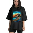 thumbnail image 1 of Plus Size Shirt for Women Black Tops for Women Short Sleeves Shirt for Women Sea Turtle 13 T Shirt Crewneck Shirt for Women 4XL, 1 of 5