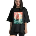 thumbnail image 1 of Plus Size Shirt for Women Black Tops for Women Short Sleeves Shirt for Women Ship T Shirt Crewneck Shirt for Women XL, 1 of 5