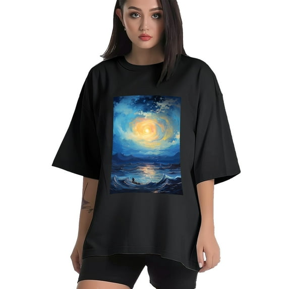 Plus Size Shirt for Women Black Tops for Women Short Sleeves Shirt for Women Sky 9 T Shirt Crewneck Shirt for Women 4XL