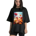 thumbnail image 1 of Plus Size Shirt for Women Black Tops for Women Short Sleeves Shirt for Women Space T Shirt Crewneck Shirt for Women XS, 1 of 5